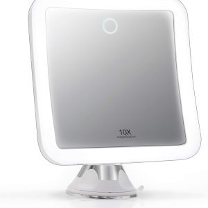 10X Magnifying Make up Mirror with Led light, Dimmable Touch Rechargeable Light