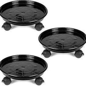 Heavy Duty Plant Pot Caddies - Indoor Outdoor Trolley Set with Water Tray 50kg