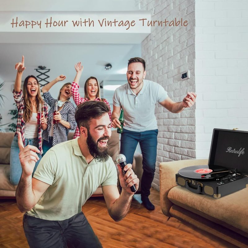 Retrolife Vinyl Record Player - Premium Vintage Turntable for Classic Music Experience - Image 6