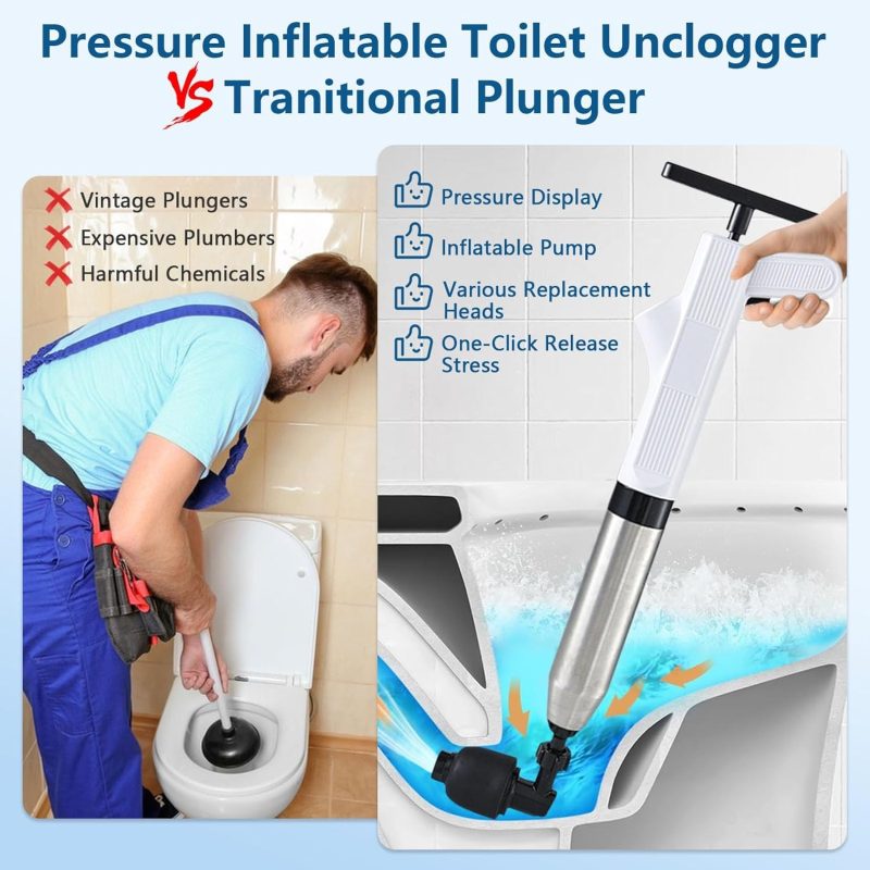 Toilet Plunger with Powerful Suction for Clogs - Unclog Easily - Image 7