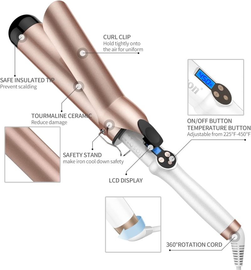 Professional Curling Tongs: Advanced Ceramic Barrel for Perfect Curls - Image 6