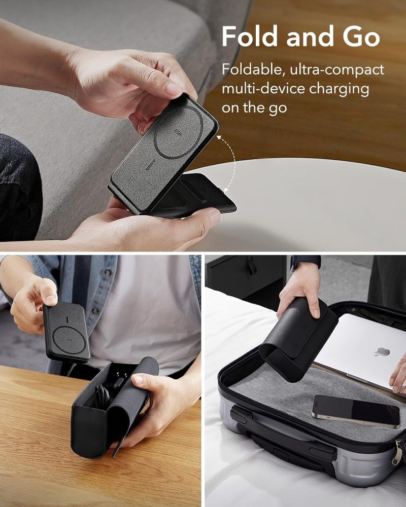 ESR 3-in-1 Apple Travel Charging Station: Compact Charger for iPhone, AirPods, and Apple Watch - Image 2