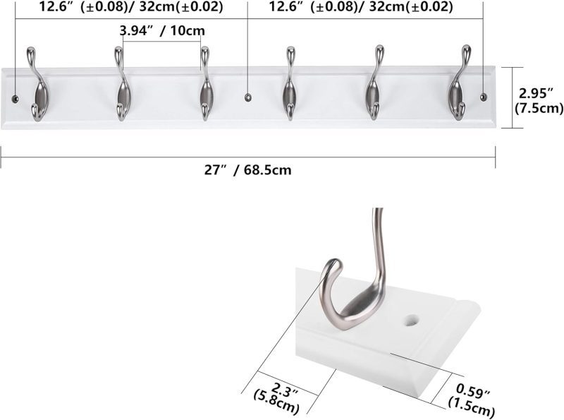 Wall Mounted Coat Hook Rack - Stylish and Functional Storage Solution for Entryways - Image 3
