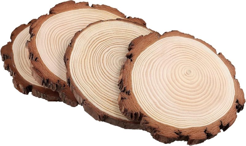 JAPCHET 12 Unfinished Wood Slices - DIY Crafts Supplies for Painting, Crafting, and Decor - Bulk Pack for Creative Projects -...