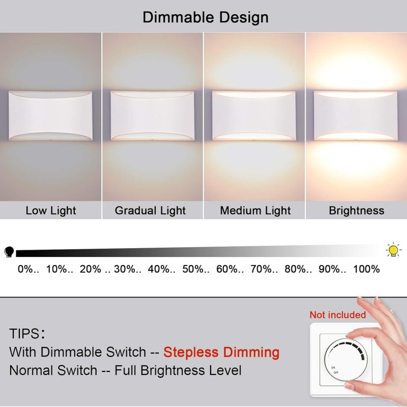 Dimmable Wall Lights: Modern LED Sconces with Remote Control for Bedroom, Living Room, and Hallway Lighting - Energy Efficien...