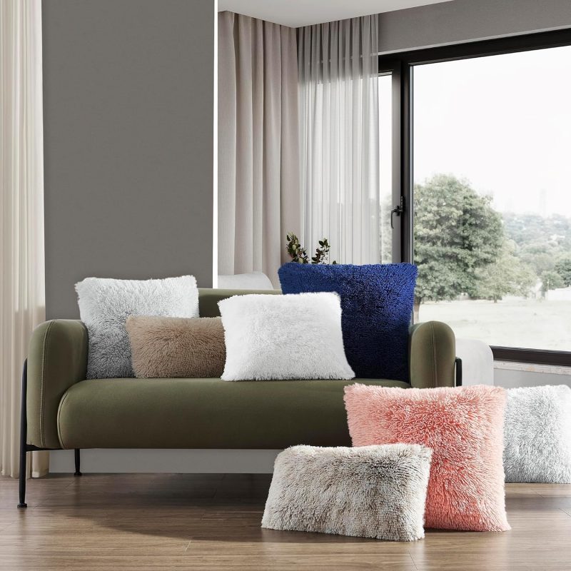 Luxurious Faux Fur Cushion Covers 50 x 50 cm - Soft Decorative Pillow Cases for Sofa, Chair, Bed - Premium Quality Home Decor...