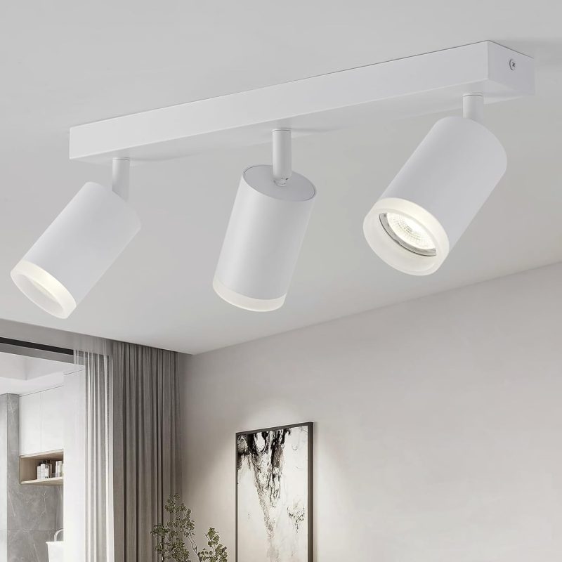 Black Metal Ceiling Spotlights - Modern LED Lighting Fixtures for Home & Office Decor, Adjustable Direction, Energy Effic...