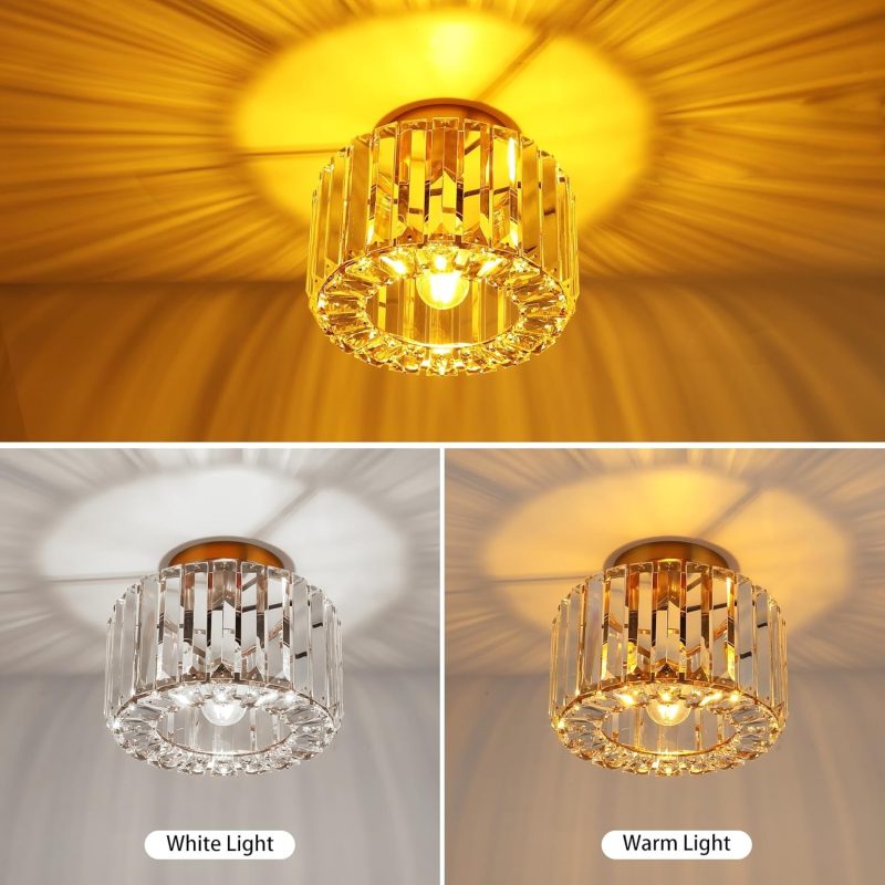 Crystal Chandelier Lamp - Modern Luxury Hanging Pendant Light Fixture with Sparkling Crystals for Dining Room, Living Room, a...