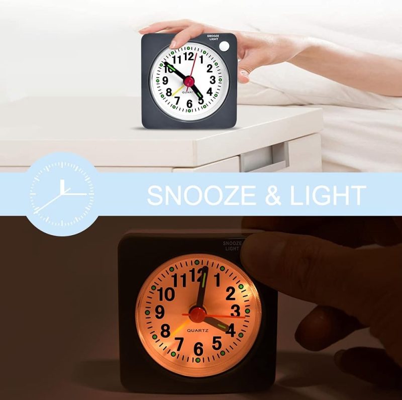 Small Travel Alarm Clock - Portable Digital Clock with Snooze, Backlight, Battery Operated, Compact Size for Home, Office, an...