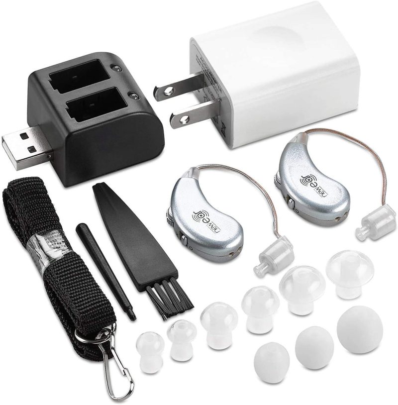 Digital Hearing Amplifiers for Seniors - Rechargeable, Invisible, Bluetooth Hearing Aid Devices with Noise Reduction and Soun...
