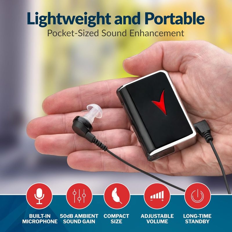 Personal Sound Amplifiers for Hearing Aid Assistance - Wireless Rechargeable Mini Ear Amplifier Devices with Noise Reduction ...