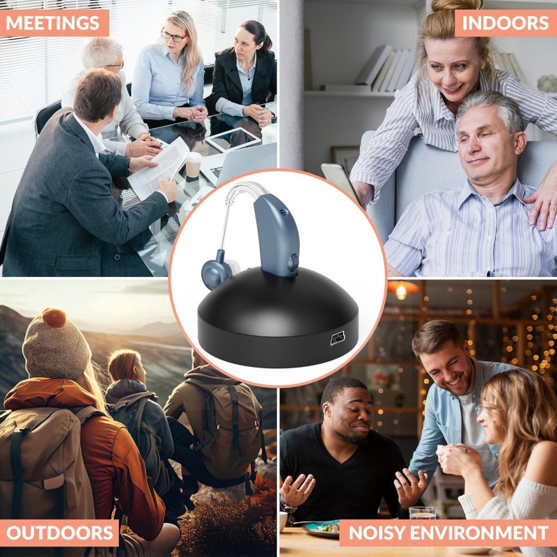 MEDca Digital Personal Sound Device - Rechargeable BTE Amplifier with All-Day Battery, Modern Blue Technology for Sound Enhan...