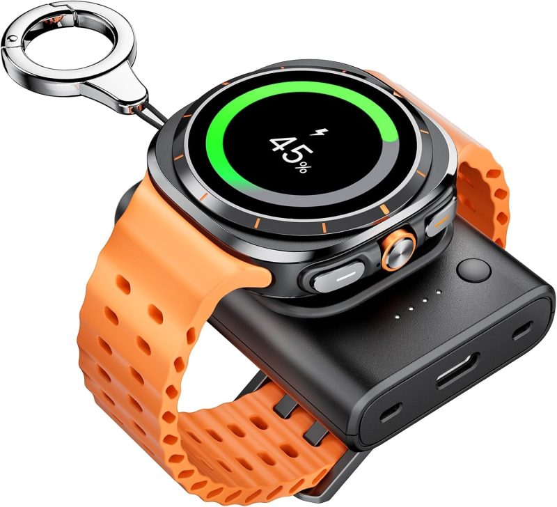 Portable Charger for Samsung Galaxy Watch - Fast Charging Power Bank with USB-C Cable, Compact External Battery Pack for Smar...