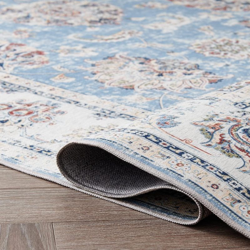 Machine Washable Runner Rug - Durable Indoor Outdoor Non-Slip Area Mat for Kitchen, Hallway, Entryway - Easy to Clean, Stain ...