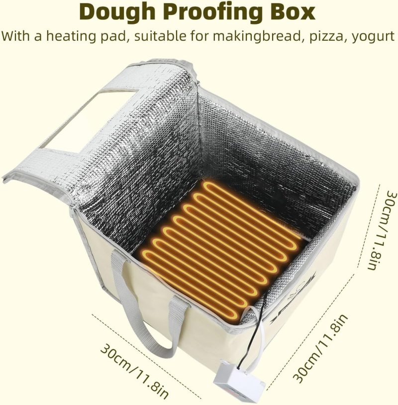 Dough Proofer with Heater - Commercial Bread Proofing Machine for Home Bakery, Temperature Control, Large Capacity, Timer Inc...