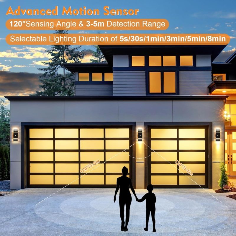 Outside Lights with Motion Sensor for Enhanced Security and Energy Savings - Weatherproof LED Outdoor Lighting with PIR Senso...