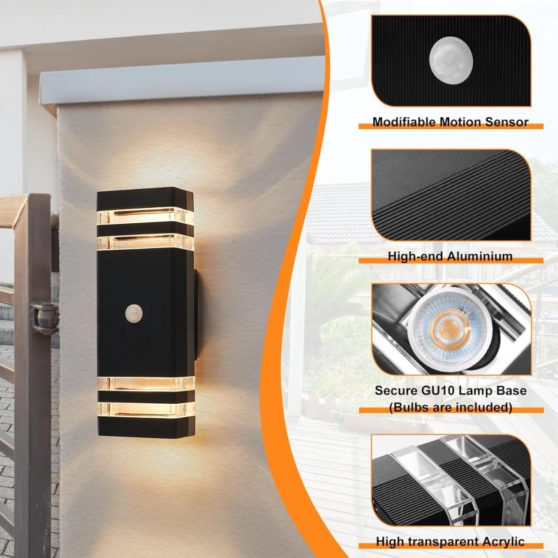 Outside Lights with Motion Sensor for Enhanced Security and Energy Savings - Weatherproof LED Outdoor Lighting with PIR Senso...