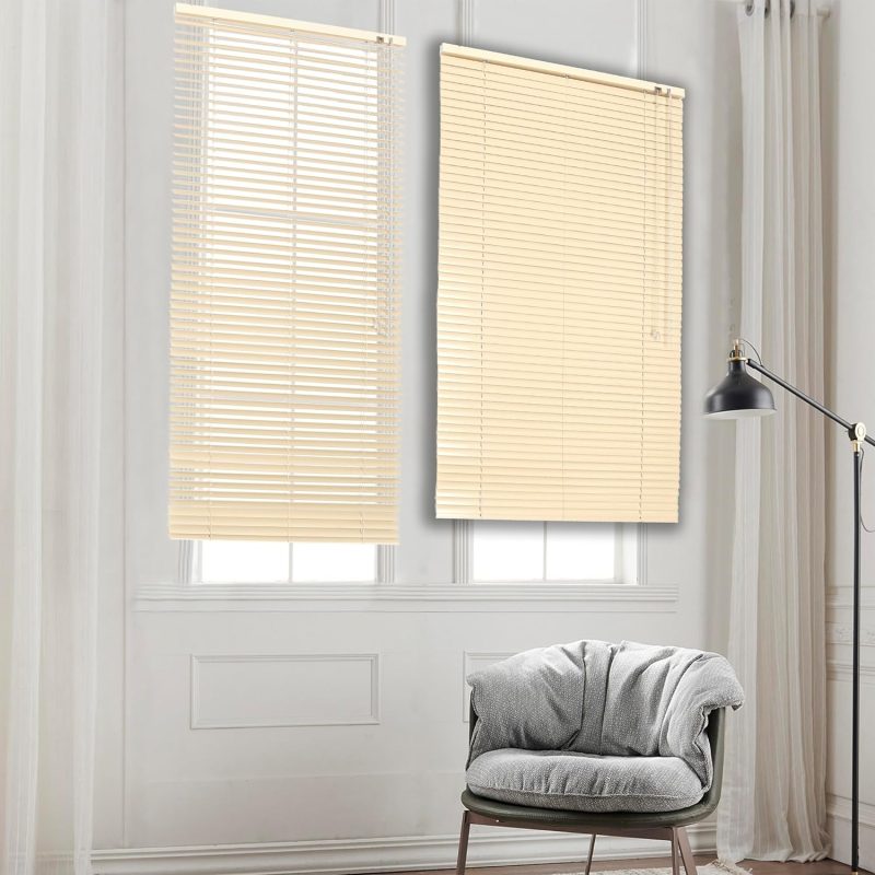 Aluminum Venetian Blinds Beige - Premium Quality Window Treatments for Home and Office with Light Filtering and Privacy Contr...