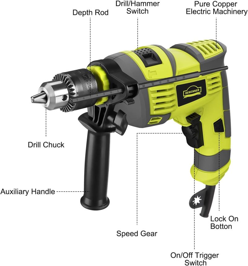 Hammer Drill Kit 600W 1/2" Chuck Variable Speed Corded - Parts/Repair READ INFO - Image 2