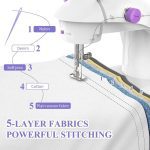 ‎KPCB Tech KPCB Mini Sewing Machine Beginners Full Set Extension Table Foot Pedal Kit White - Image 4