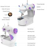 ‎KPCB Tech KPCB Mini Sewing Machine Beginners Full Set Extension Table Foot Pedal Kit White - Image 7