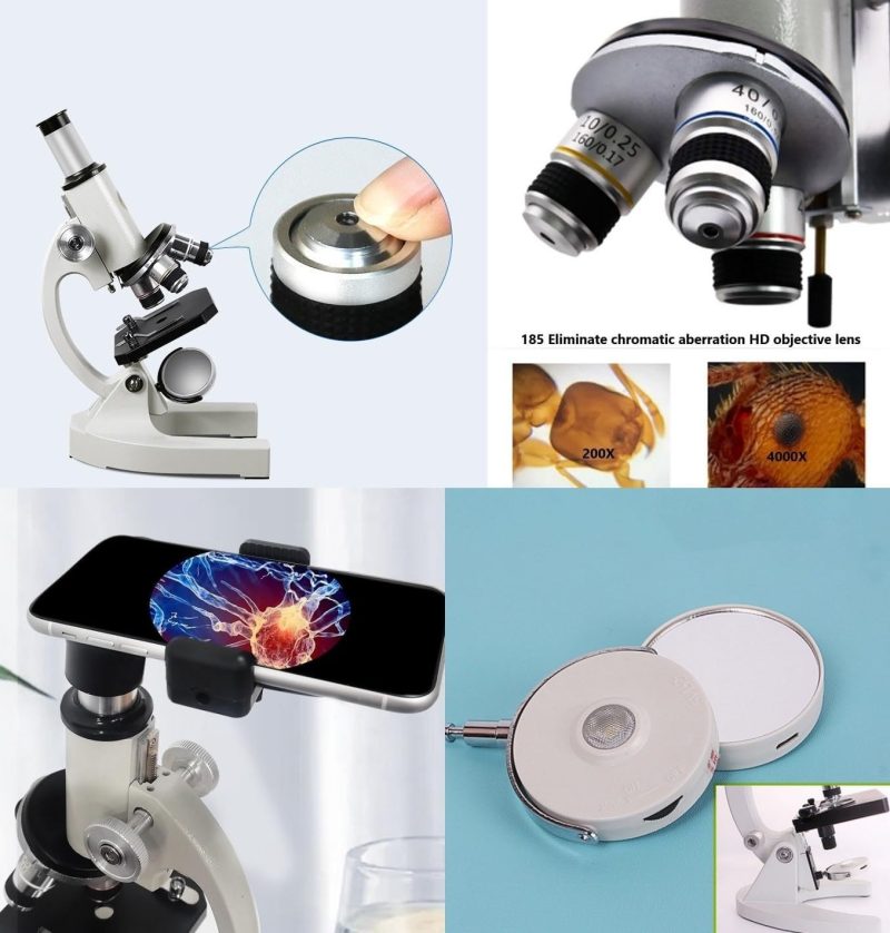 Microscope-200-4000X: High-Power LED Digital Biological Compound Microscope with 5MP Camera, Coaxial Coarse/Fine Focus, and W...
