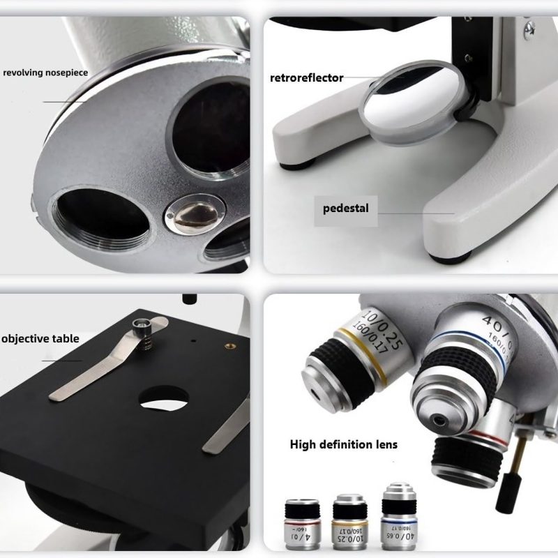 Microscope-200-4000X: High-Power LED Digital Biological Compound Microscope with 5MP Camera, Coaxial Coarse/Fine Focus, and W...