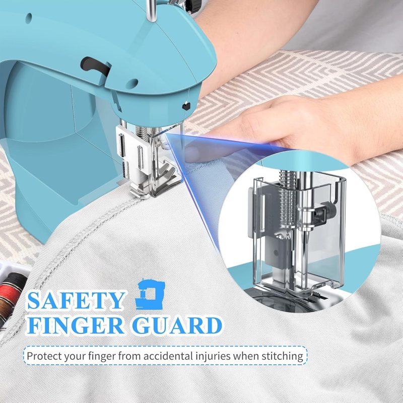 Mini Sewing Machine with Foot Pedal, Portable Electric Crafting Tool for Beginners, Compact Desktop Handheld Stitching Kit - ...