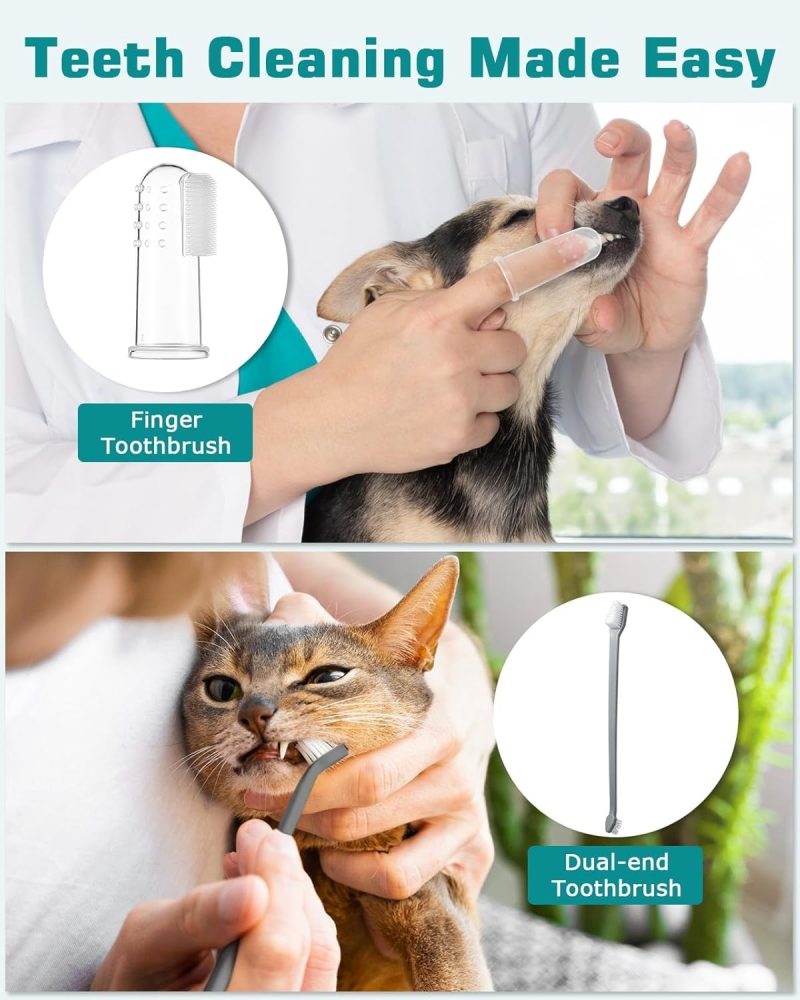 Electric Dog Plaque Remover with LED Light & 5 Modes, USB Rechargeable 12+1 Pack Dog Teeth Cleaning Kit for Dogs/Puppies ...