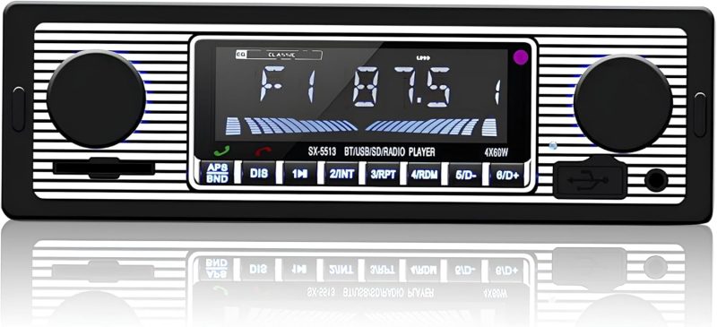 Car Stereo,Car Radio Bluetooth Hands Free,4X60W Car Stereo Bluetooth with USB/MP3/AUX Port,FM Radio Single Din Car Stereo wit...