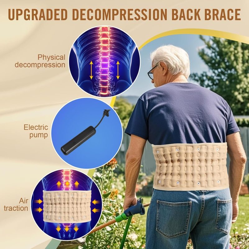 HONGJING Decompression Back Belt with Electric Pump for Lower Back Pain Relief - Inflated Back Reliever Lumbar Support Brace,...