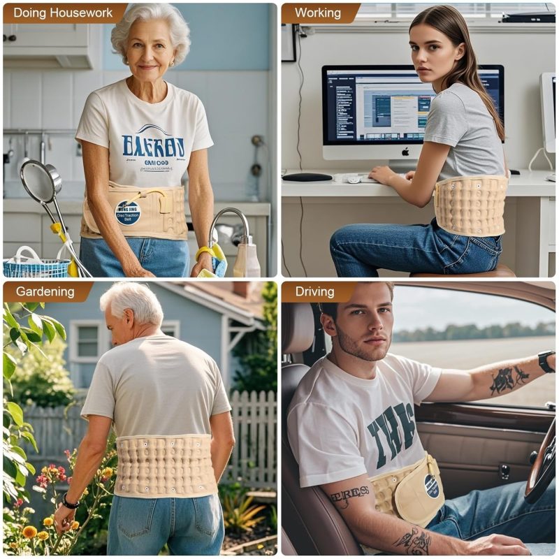 HONGJING Decompression Back Belt with Electric Pump for Lower Back Pain Relief - Inflated Back Reliever Lumbar Support Brace,...