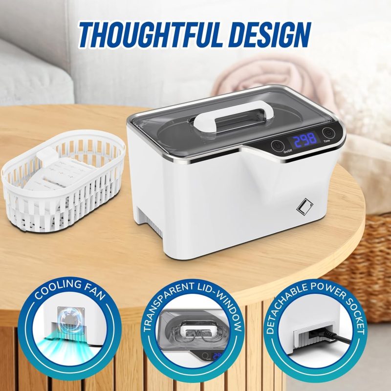 LifeBasis CDS-100 Ultrasonic Cleaner Jewellery Cleaner 600ML 42KHz,Silver Cleaner with Cleaning Basket Watch Stand for Jewelr...