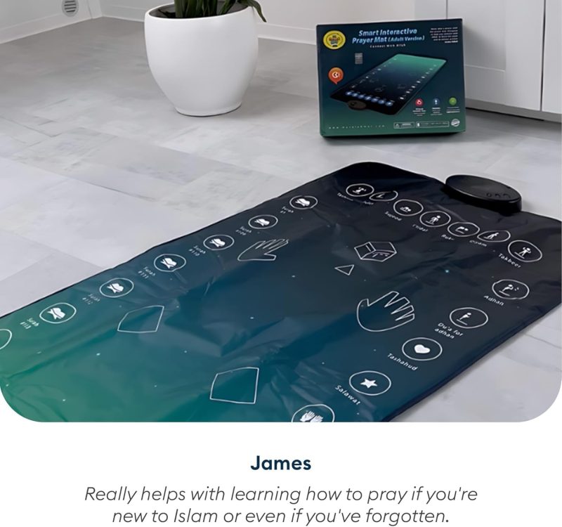 My Salah Mat for Adults - Smart Interactive Prayer Mat for Adults & Reverts Learning Surahs, Salah, Duas, & More - Mu...