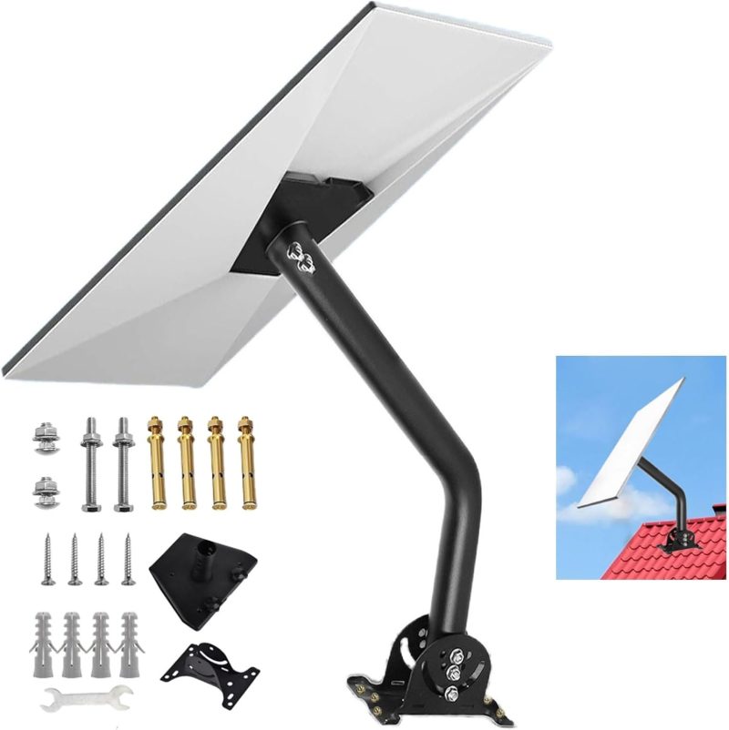 WingFly Starlink Gen 3 Mount, 360° Adjustable V3 Starlink Wall Mount, Starlink Gen3 Pole Mounting Kit with Starlink Gen 3 Pi...