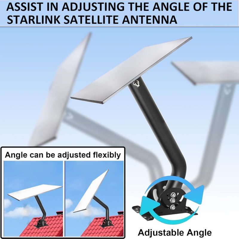 WingFly Starlink Gen 3 Mount, 360° Adjustable V3 Starlink Wall Mount, Starlink Gen3 Pole Mounting Kit with Starlink Gen 3 Pi...