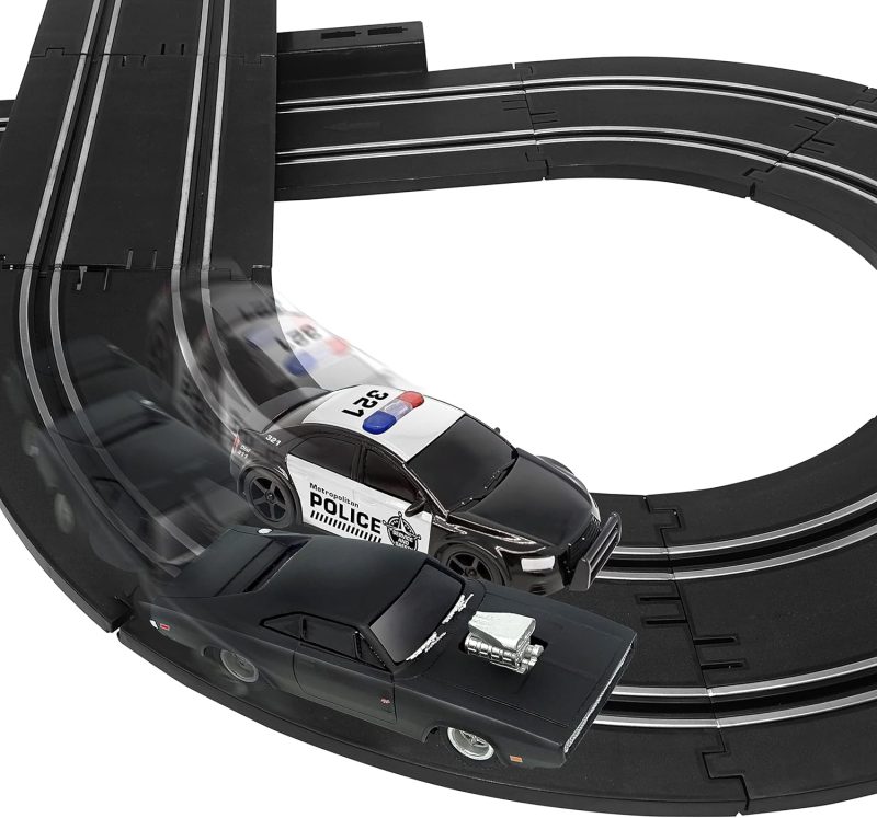 Fast & Furious Speed Chase Electric Racetrack Slot Car Set, 2x 1:43 Replica Cars, Eight Figure Track 2.4M / 7.9FT Racetra...
