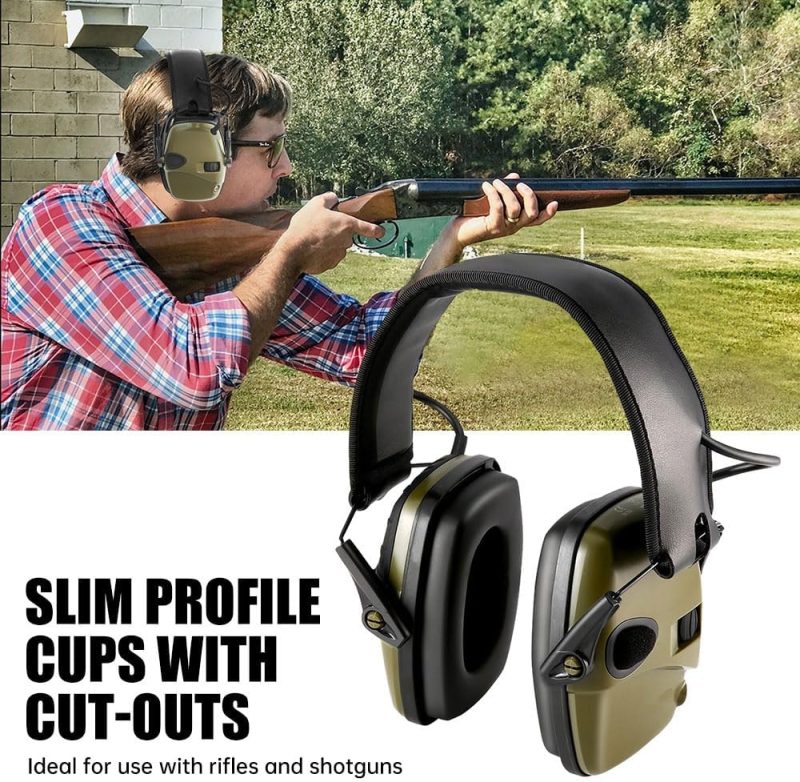 Electronic Shooting Ear Defenders for Adults, 82dB Noise Cancelling Headphones with Adjustable Headband & Hard Storage Ca...