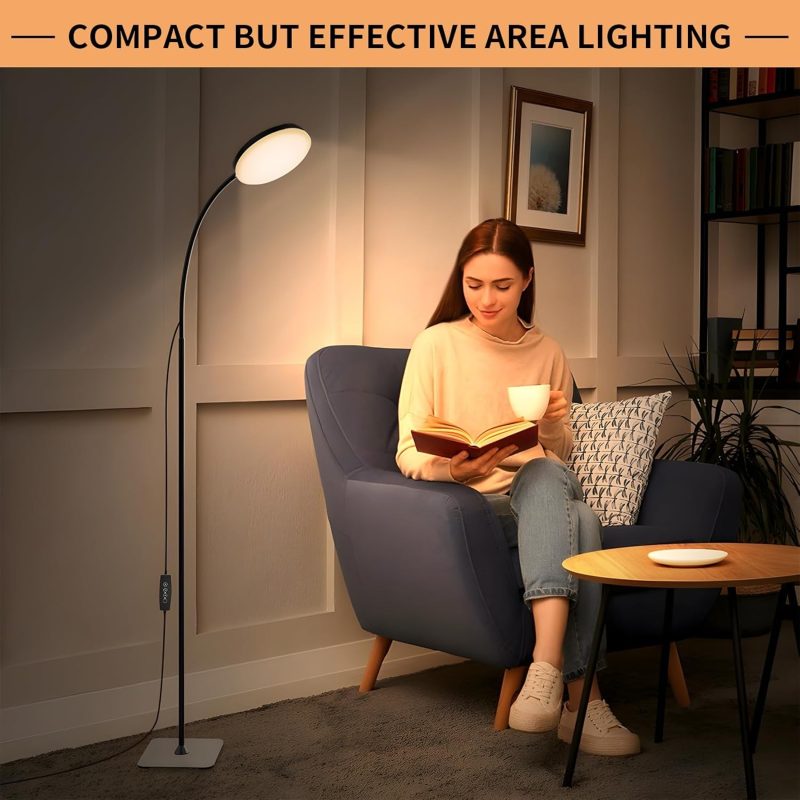 LED Floor Lamp, 10W Reading Standing Lamps with 3 Color Temperature & 5 Brightness Levels, Dimmable Floor Lamp for Living...