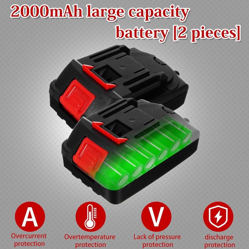 2-in-1 Cordless Pole Saw Mini Chainsaw 6 Inch, 21V Handheld Electric Chainsaw, 2.0Ah Large-Capacity Battery, 4-Level Height A...