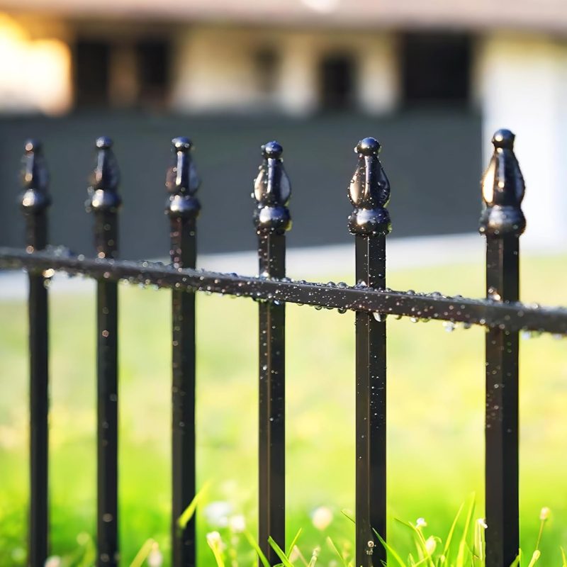 Thealyn Metal Garden Fence Decorative Fence 81cm High x 60cm Wide (5 Panels, Total Length 3m) No Dig Fence Border Fence Dog F...