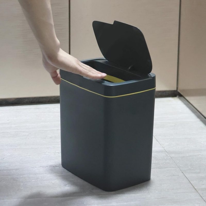 15 L Automatic Touchless Trash Bin, 1 Pack Plastic Motion Sensor Bin for Bathroom Office Kitchen, Green - Image 5