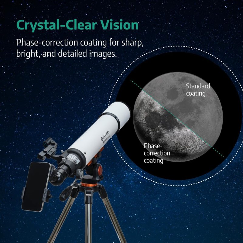 Slokey Telescope for Adults 60090 Astronomical Refractor - Portable and Powerful 24x-300x Travel Scope - Astronomical Telesco...
