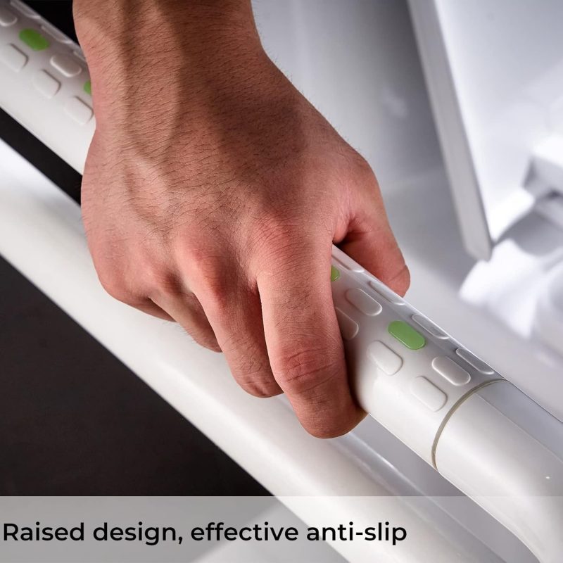 Handicap Grab Bars for Bathroom, Flip Up Toilet Rails for Elderly for Wall, Non-Slip Toilet Handles, Glows at Night, Suitable...