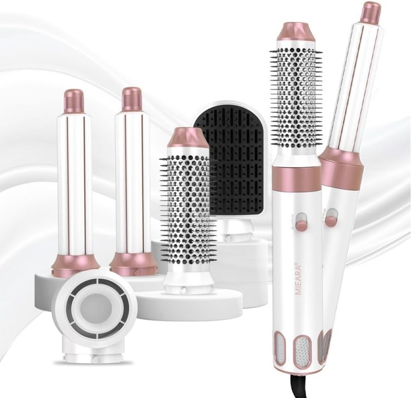 5 in 1 Hot Air Styler - Hot Air Styler, Blow Dryer Brush, Hot Air Brush, Hairdryer Brushes with Straightening, Volumising, an...