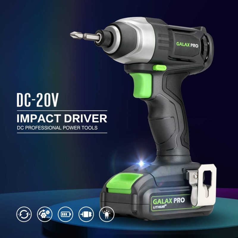 Drill Driver and Impact Driver Combo Kit, Cordless, 1pcs 1.3Ah Lithium-Ion Batterie, Charger Kit, 11pcs Accessories and Tool ...