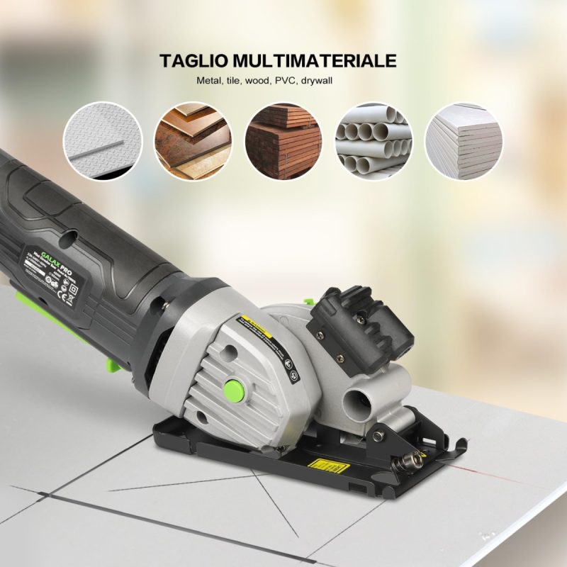 Mini Circular Saw 480W 3500 RPM Maximum Cutting Depth of 28.5mm, Three Pieces of 85mm Saw Blades, Equipped with Laser Guide R...