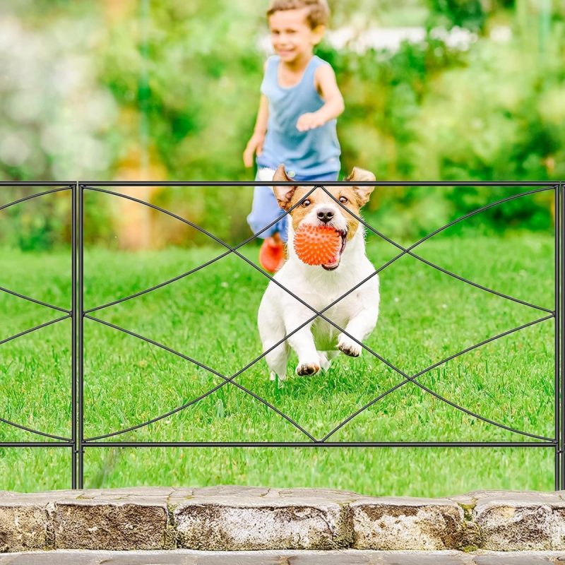 Thealyn Decorative Garden Fence Metal Fence Border 40cm x 2.75m Fence Panels No Dig Fence Landscape Fencing for Flower Bed Ya...