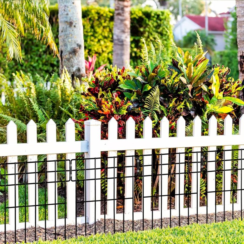 Thealyn 10 Pack Animal Barrier Fence Metal Decorative Garden Fence 43 cm (H) X 33 cm (W) Total Length 3.3 m No Digging Patio ...