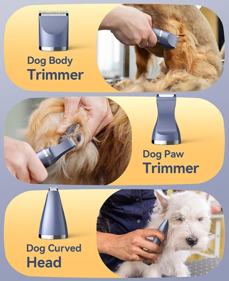 oneisall Dog Clippers Grooming Kit 4 in 1, Quite Cordless Dog Paw Trimmer & Nail Grinders & Small Dog Trimmer for Gro...